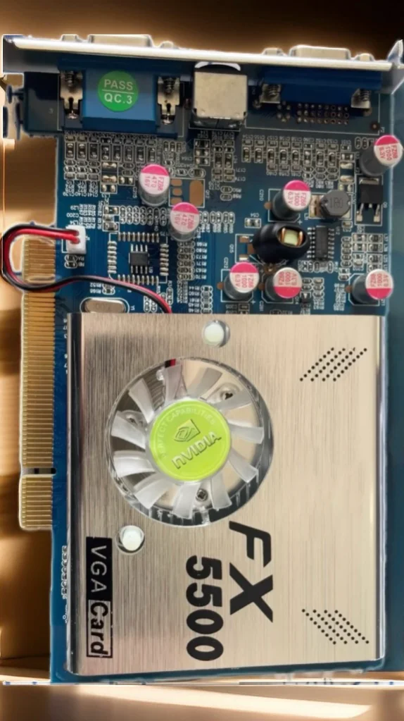 Getmycom Original for PCI FX5500 256MB 128bit DDR VGA+DVI+S port video graphic card support PCI 2X / 4X  High Quality