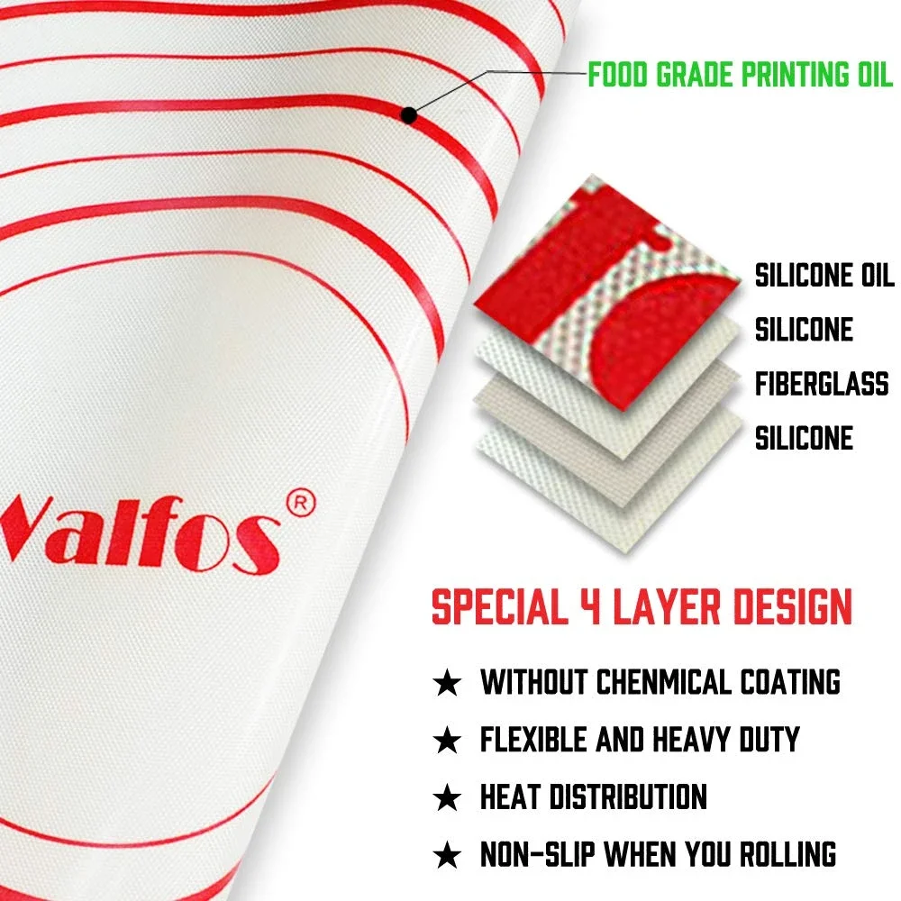 WALFOS 1 Pieces Non Stick Rolling Dough Mat Silicone Baking Mats And Liners Oven Silicone Pastry Mat Bakeware Accessories