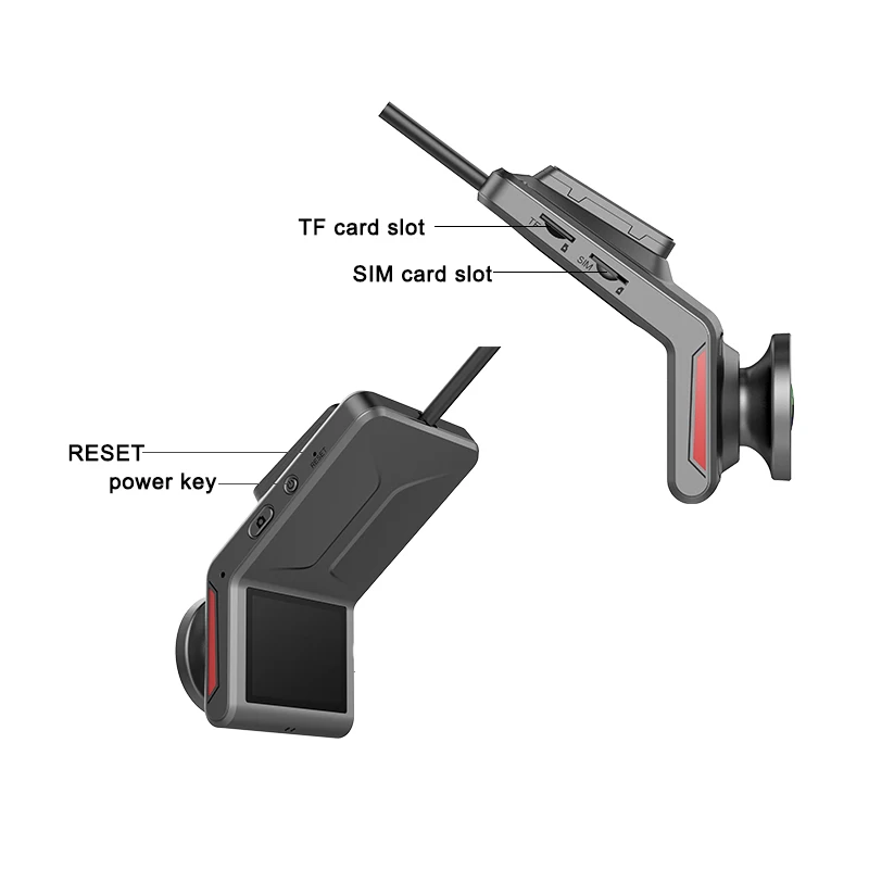 

4G Hidden Dash Camera GPS Tracking Support Live Remote Monitoring with Two Camera Video Recording FHD1080P WiFi Fleet Management