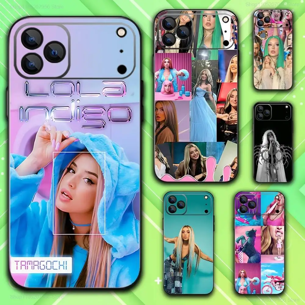 

L-Lolas Singer I-Indigo For iPhone 11,12,13,14,15,16,17,Plus,E,Air,Pro,Max,Mini Black Soft Phone Case