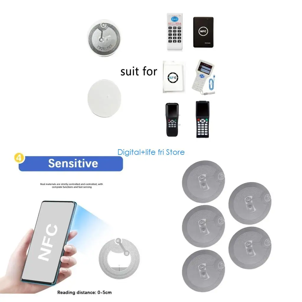 E06D Multipurpose ISO14443A Sticker 100000 Programmable Cycles ASK Encoded for Device Compatibility