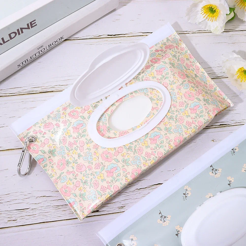 1pcs EVA Wet Wipe Bag Reusable Cosmetic Pouch Portable Stroller Accessories Wipes Holder Case Flip Cover Snap-Strap Tissue Bags