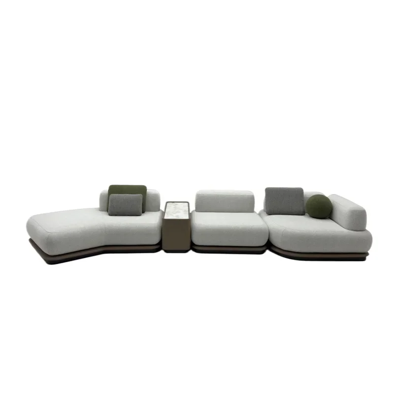 High-end fabric gray sofa combination high-end modern luxury living room sofa set