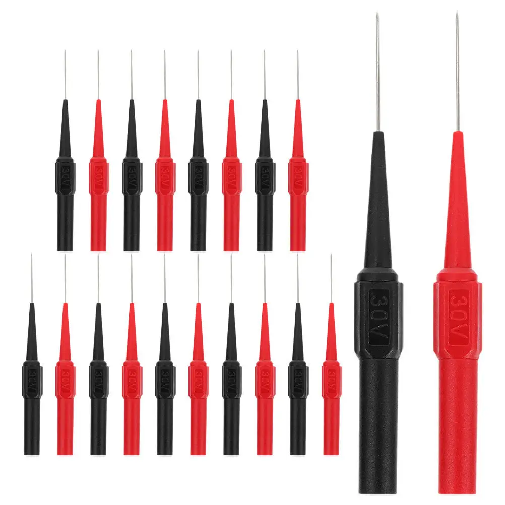 20 aiguilles de test pour multimètre, pointe fine, flexibles, pour réparation électrique automobile, outils de diagnostic, fils de multimètre