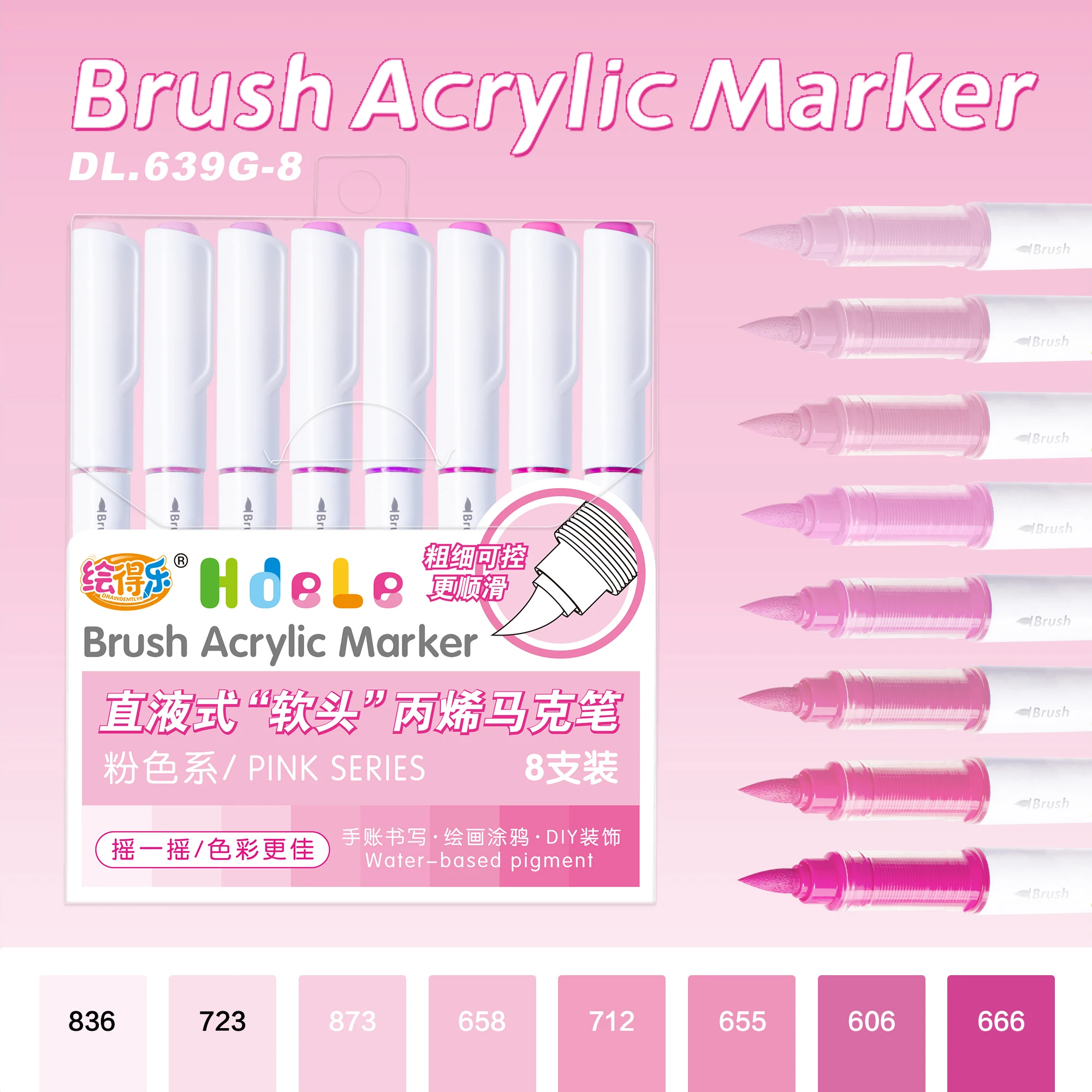 Hdele 240/72/24/8 Farben Pinsel-Acrylmarker-Set, für Notizbücher, DIY-Graffiti-Zeichnen, Acrylfarbstifte für Studenten – Detail 24