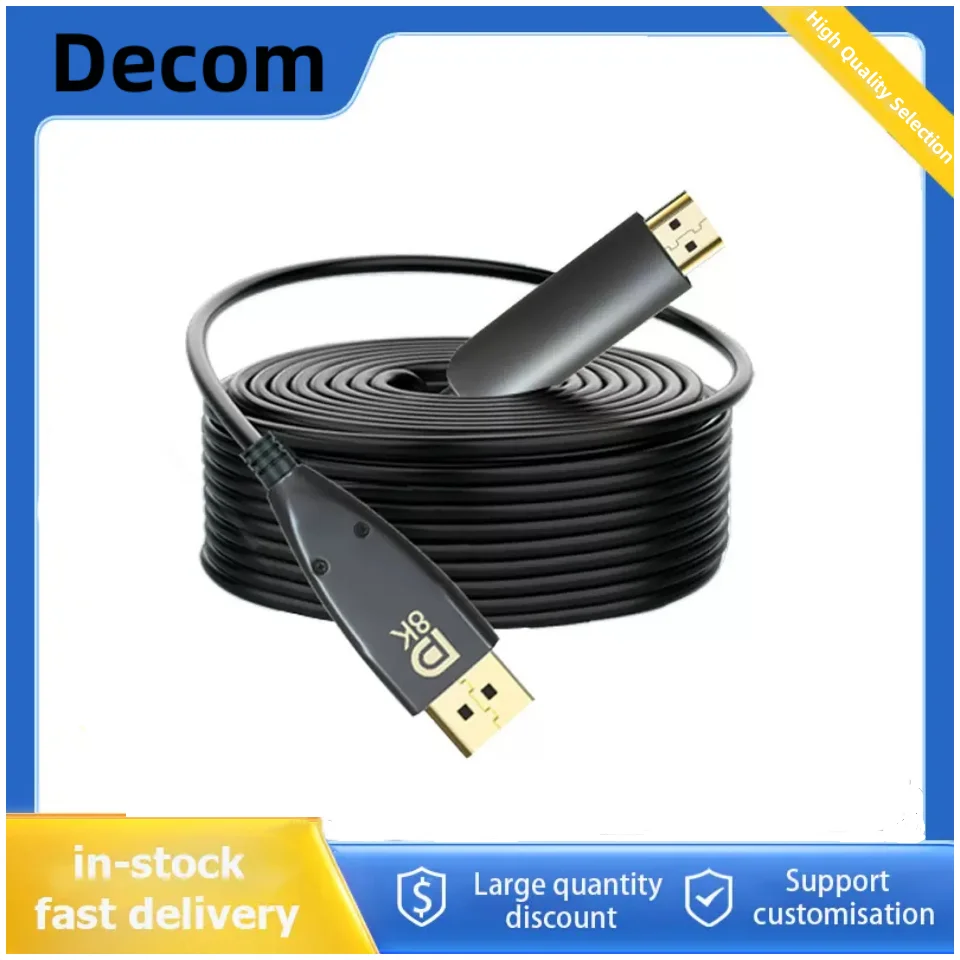 

8K 60Hz DP 1.4 to HDMI AOC Active Fiber Optic Cable 4K DisplayPort to HDMI Audio Video Cord Dynamic HDR 4K 144Hz for Laptop Hub