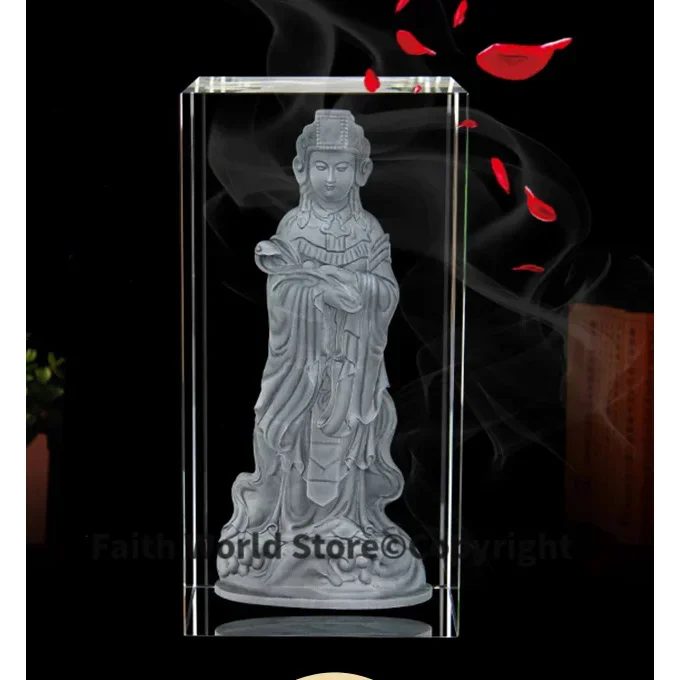 Casa família eficaz talismã proteção mazu deusa matsu deusa do mar feng shui feng shui estatueta de cristal 3d