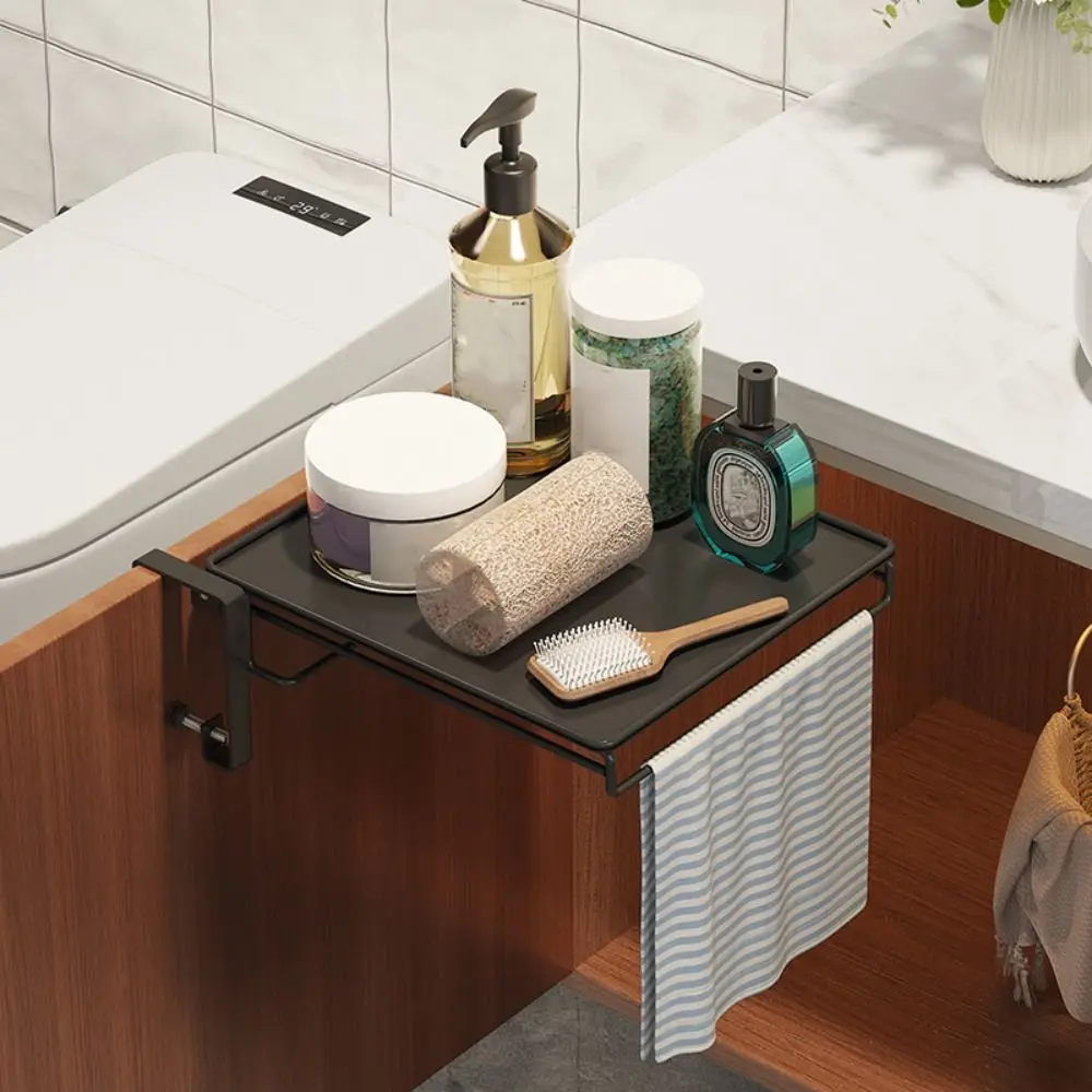 

Складная полка-органайзер для хранения на столешницу/дверцу шкафа с вешалкой для полотенец