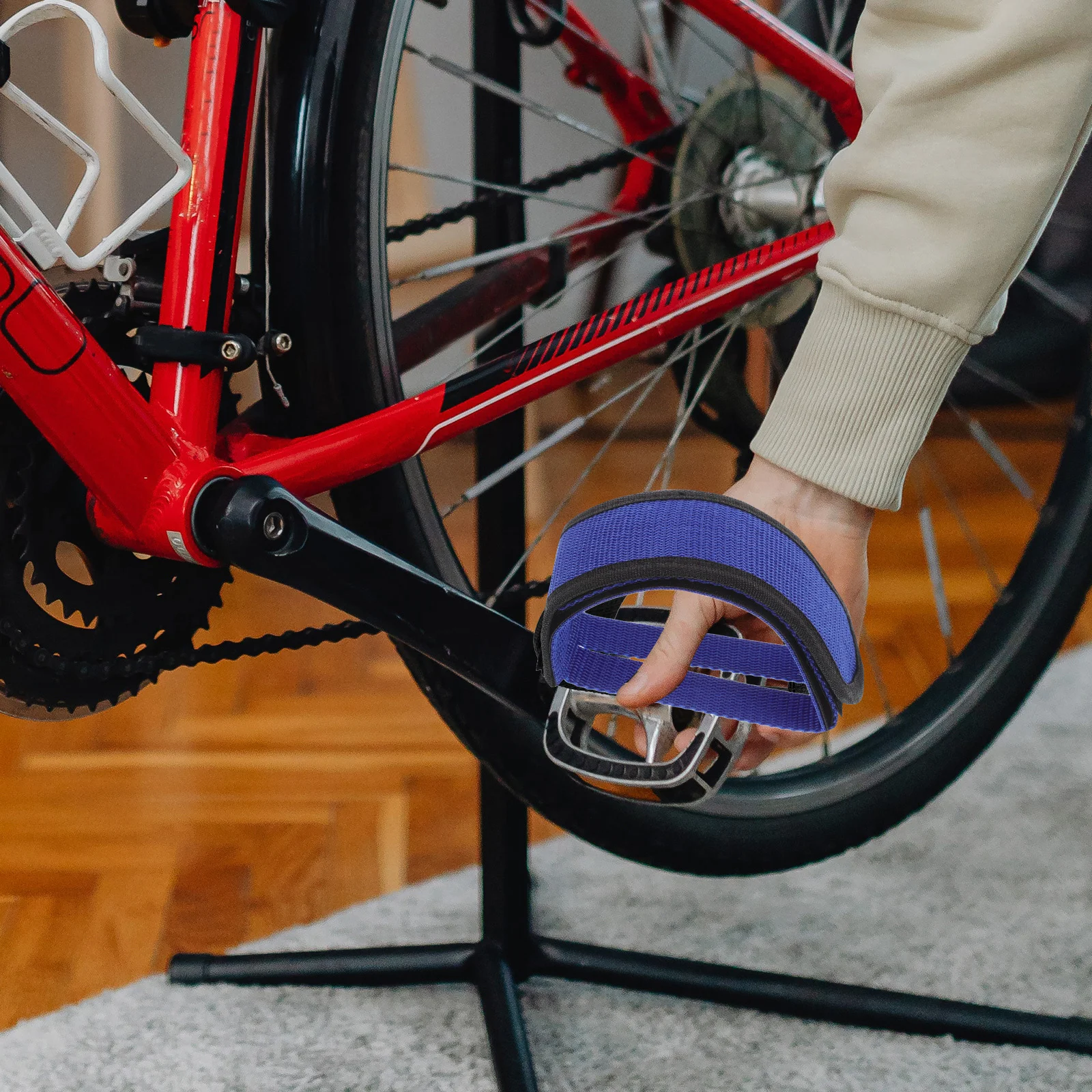 

2pcs Bicycle Pedal Straps Adjustable Bike Footrest Straps For Road Mountain Cycling Universal Fit Secure Ankle Fastening