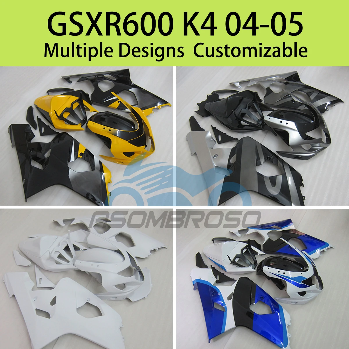 

GSXR600 GSXR750 04 05, обтекатели из АБС-пластика для SUZUKI GSXR 600 750 K4 2004 2005, аксессуары для мотоциклов, индивидуальный комплект обтекателей