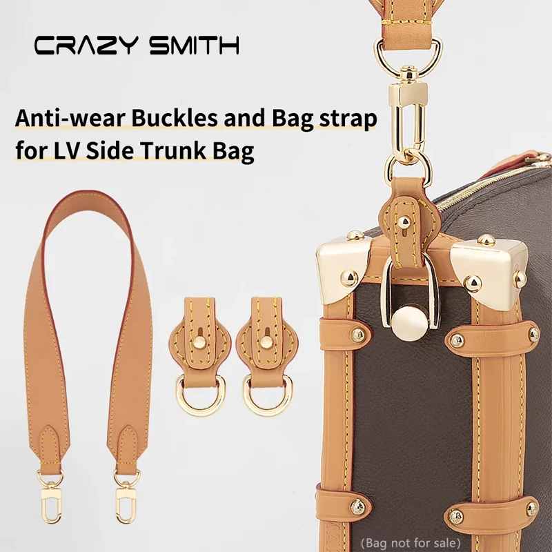

CRAZYSMITH Leather Bag Strap Transformation for LV Side Trunk Handbag Strap Hardware Protection Anti-wear Buckle Bag Accessory