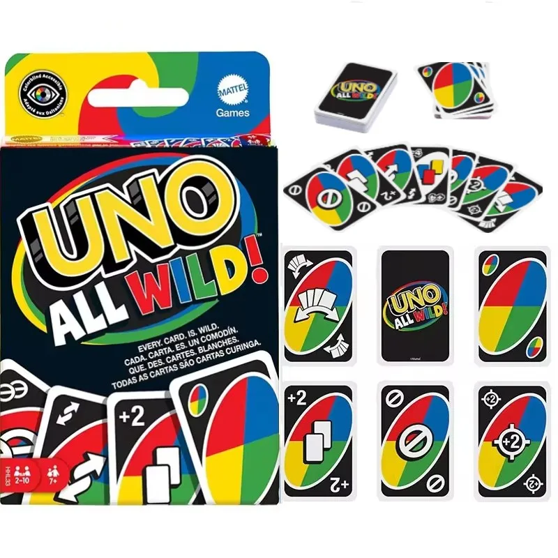 Mattel Games UNO All Wild Card Game with 112 Cards, Family & Adult Game Night for Players 7 Years & Older