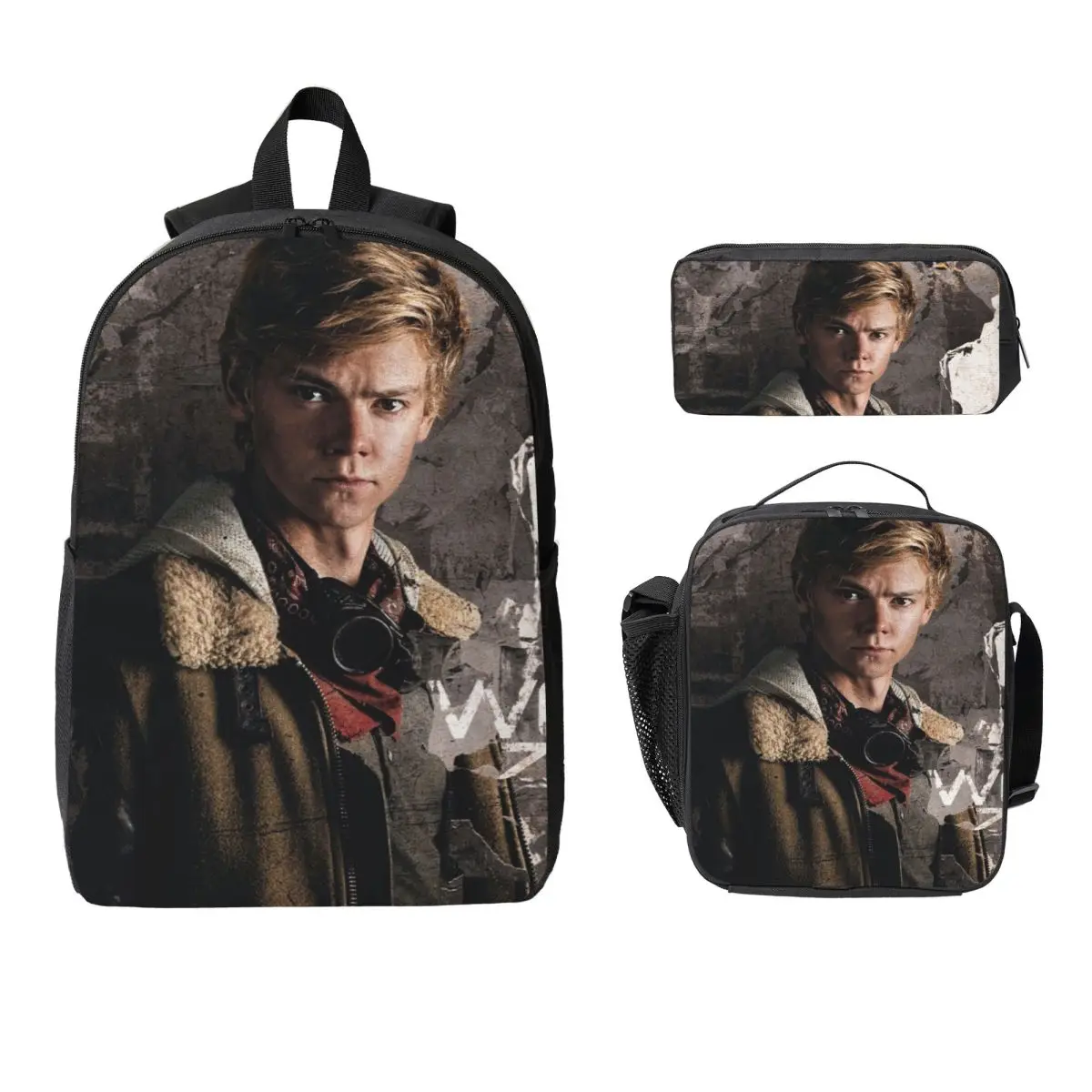 

Newt Maze Runner The Death Cure Backpack Student Boys Girls BookBag School Bag Shoulder Bags 3ps Insulated Lunch Bag Pencil Case