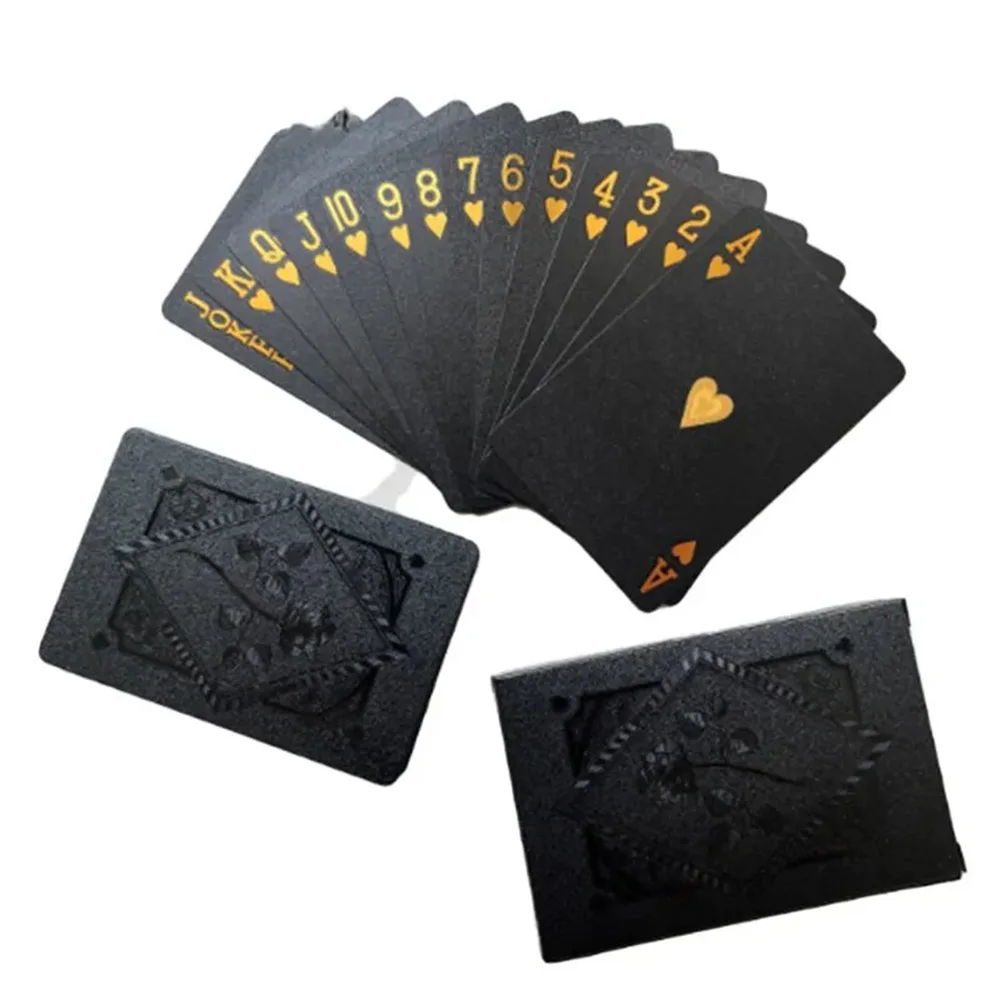 Playing Cards Plastic Poker Black Black Gold Black Rose Playing Card Easy To Operate Exquisite Design For Playing