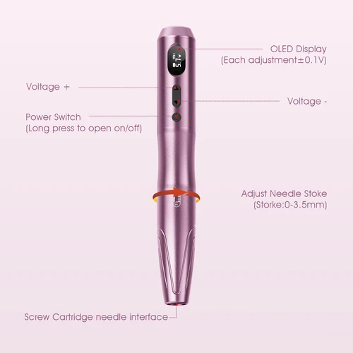 Imagen 2 del producto BIOMASER S20 máquina de tatuaje inalámbrica pluma con agujas de tornillo maquillaje permanente delineador de ojos herramienta de labio Micro pigmentación semipermanente