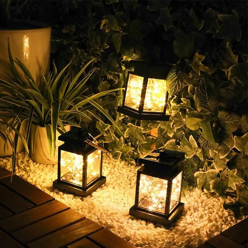

1Pc Garden Decor Outdoor Solar Lights Retro Palace Lantern Lights Hanging Candle Lamps Landscape Lighting Floor Lights