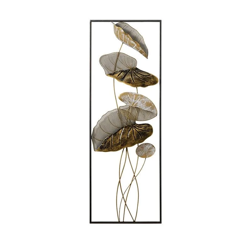 

91x31 SET2 Creative art Lotus leaf retro atmosphere wall decoration light luxury three-dimensional iron art hallway pendant