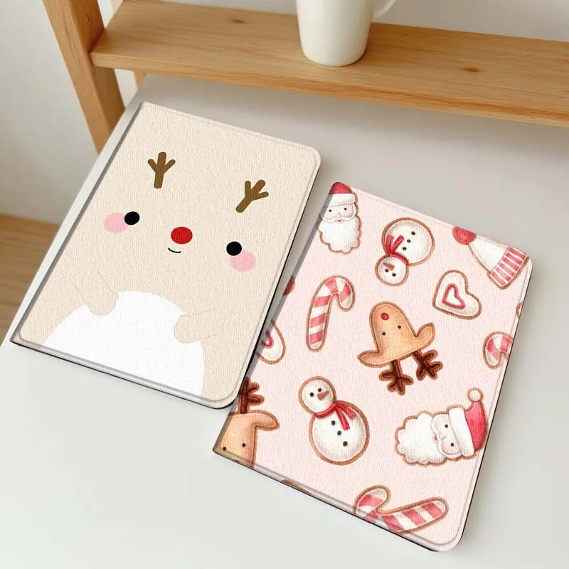 

Cartoon Reindeer Red Nose Gift Tablet Case For Apple iPad Air Pro mini 1 2 3 4 5 6 7 8 9 11 M2 M3 M5 M4 5th 6th 7th 10th 11th