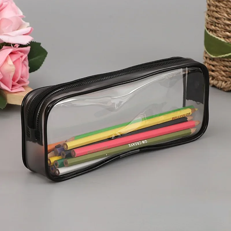 Transparent Women's Cosmetic Bag Waterproof Zipper Makeup Bag Travel Accessories Girl Boy Student Makeup Brush Pencil Case Pouch