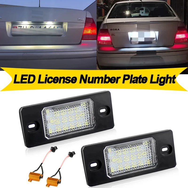 

2pcs LED Number License Plate Light For VW Tiguan 2007 2008 2009 2010 2011 Touareg Mk1 2002-2010 Bora Golf 4 5