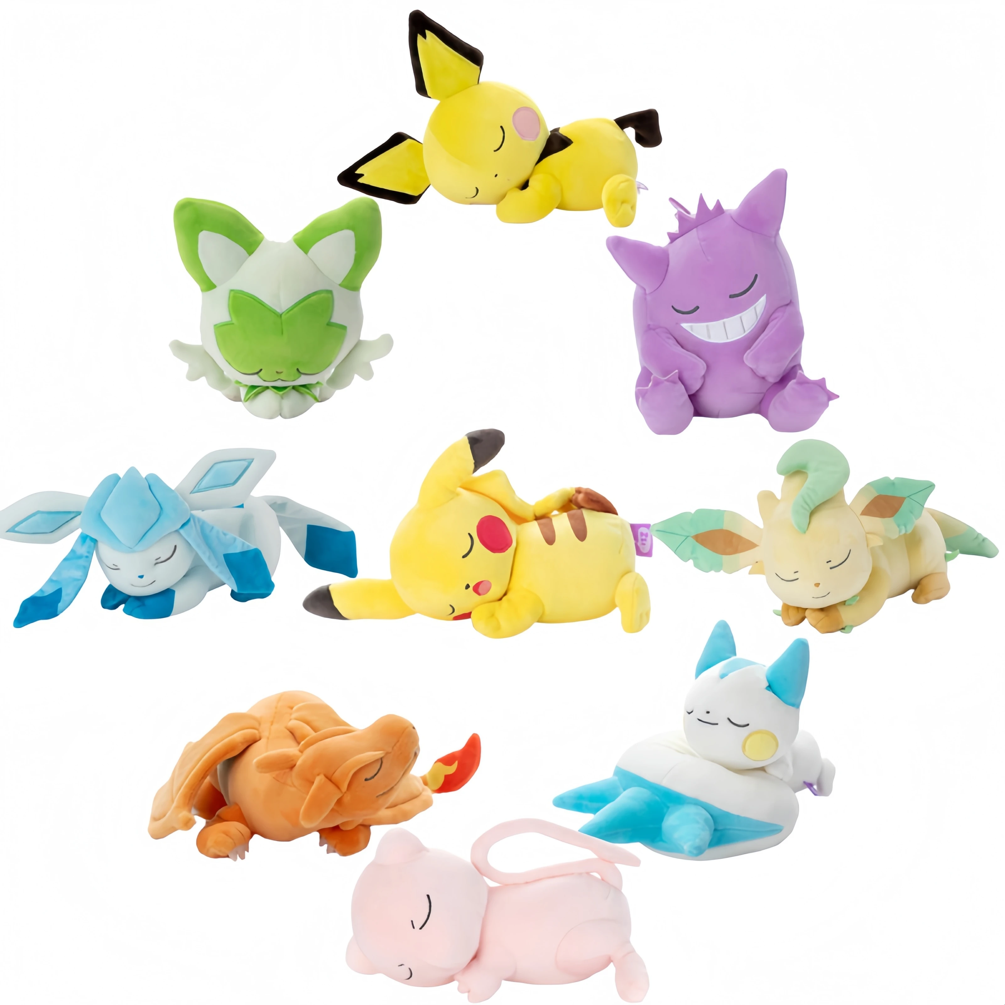 

Спящая серия Pokemon Pikachu, плюшевая кукла Sprigatito Pochirisu, мягкая кукла Charizard Gengar Sylveon Peluche, аниме-игрушки, подарок для хобби