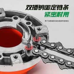 2 Pieces Trimmer Head Chain Wearproof Chain Replacement for Garden Lawn Mower Brush Cutter Brush Tool Brush Cutter Accessories