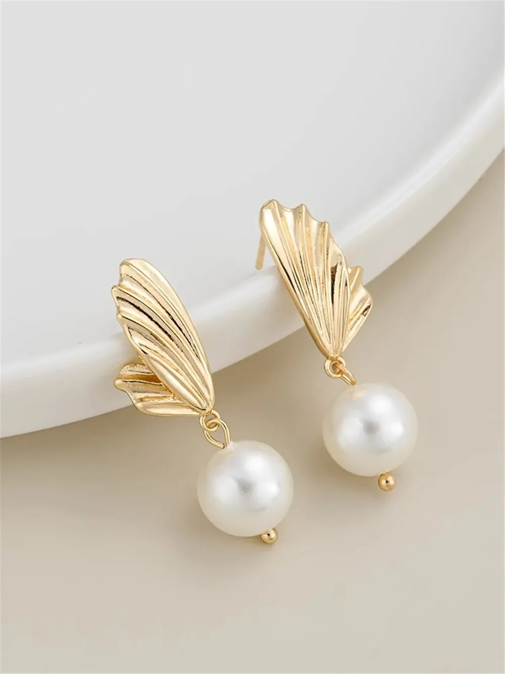 

14K Gold Butterfly Stud Earrings 925 Silver Needle with Hanging Ring Diy Material Hand-made Earring Material Earring Accessories