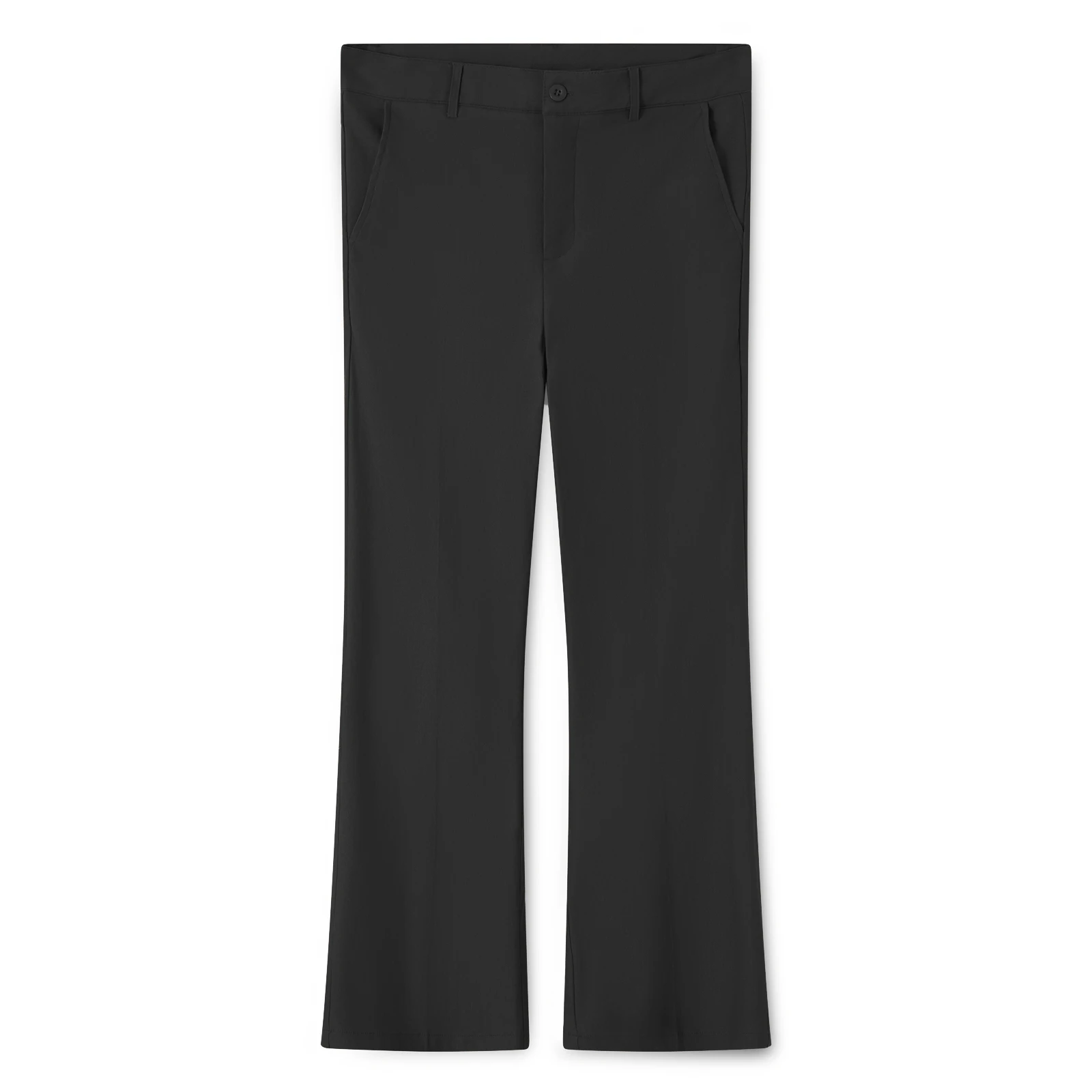 Men s Casual Strench Flare Pants Solid Color Mid Rise  Fit Trousers with Pockets