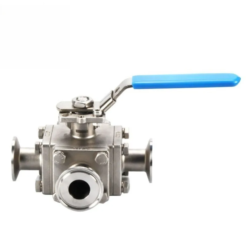 Sanitary ball valve Stainless steel 304/316L full-bore three-way manual quick-loading and welding T-type L-type ball valve