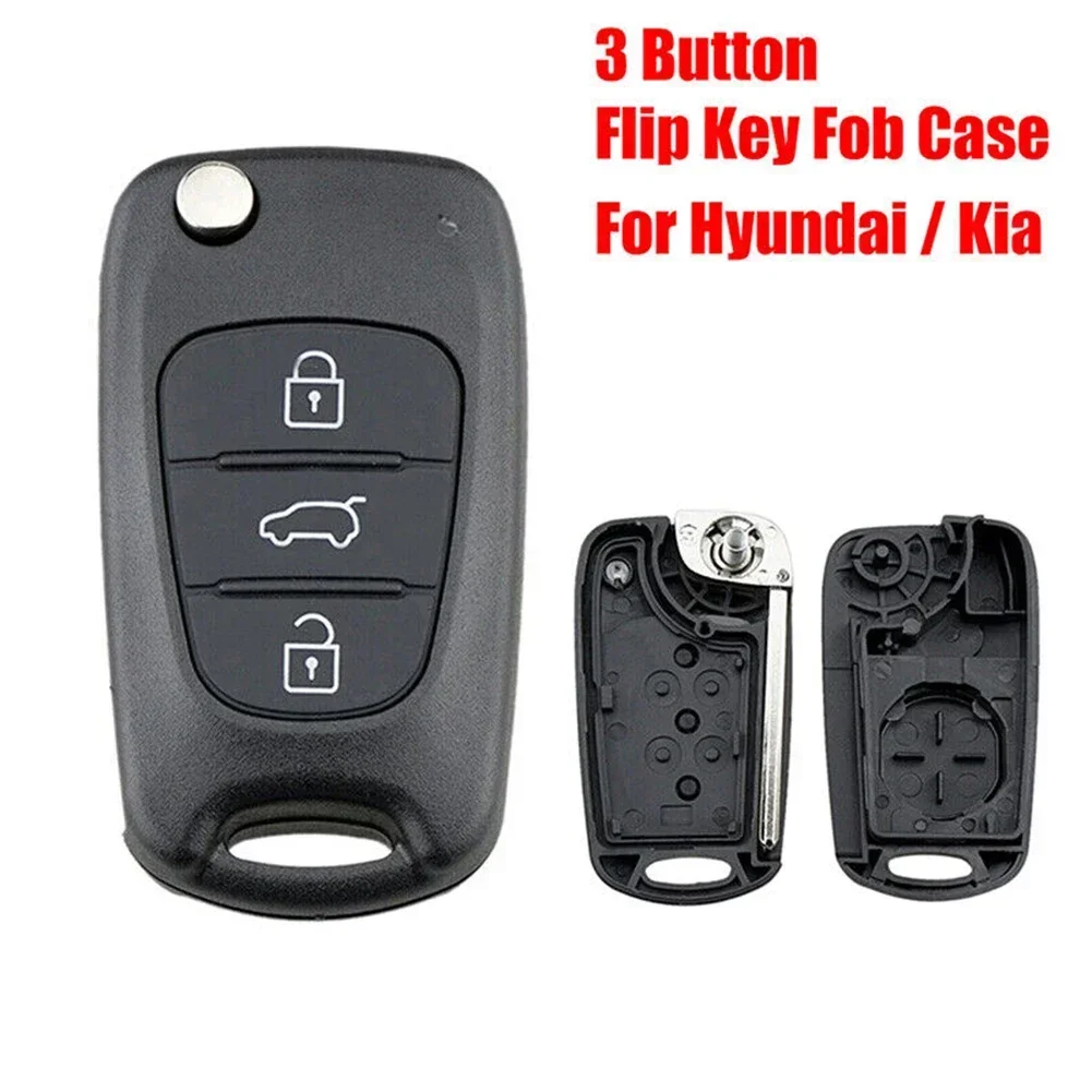 Cars Replacable Remote Cars Key Shell 3 BT Flip Remote Folding Key Case For Hyundai I20 I30 X35 IX20 Veloster For Kia Sportage