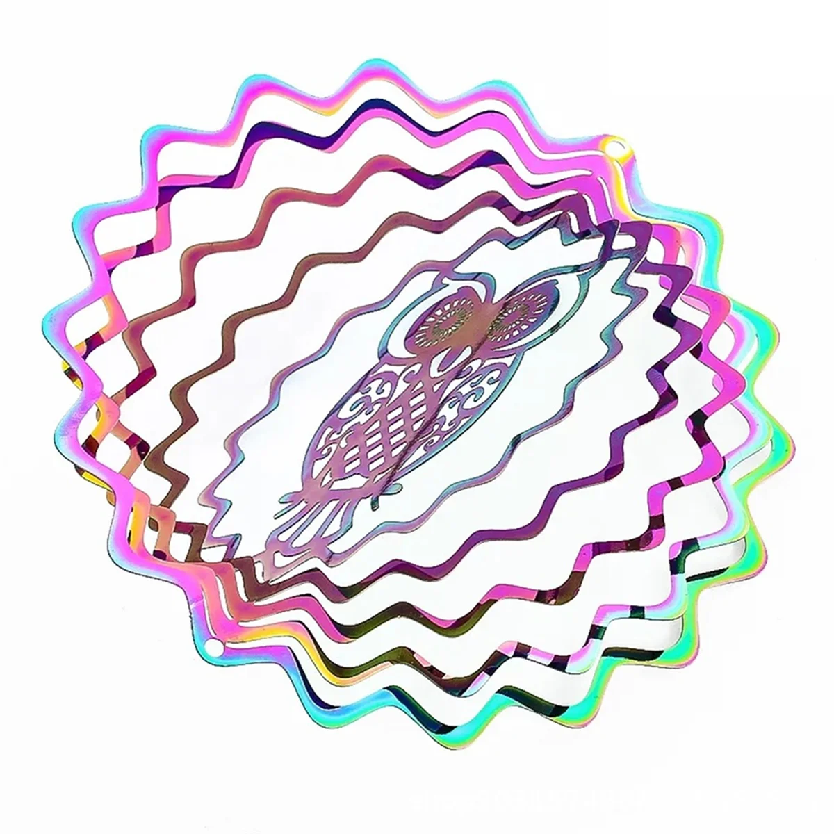 A71P البومة التدرج اللون الرياح سبينر النحت ثلاثية الأبعاد الرياح الدقات الشمس الماسك تحدق الكرة دوامة الذيل استقرار