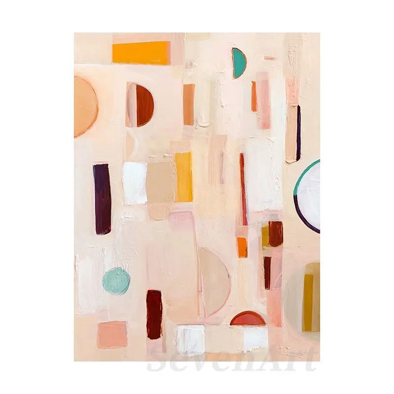 Morandi color abstract hand-painted oil painting, entrance decoration painting, living room wall painting, bedroom French style