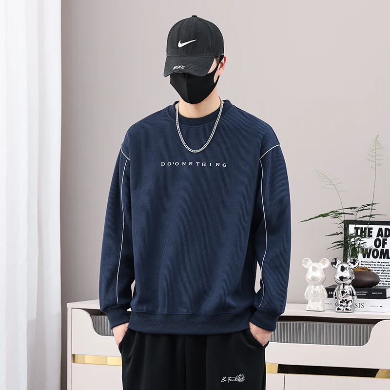 

Spring Autumn Men's Hoodie Long Sve round Ne Casual Faion Urban Loose Fit Comfortable Cotton Polyester Blend Top