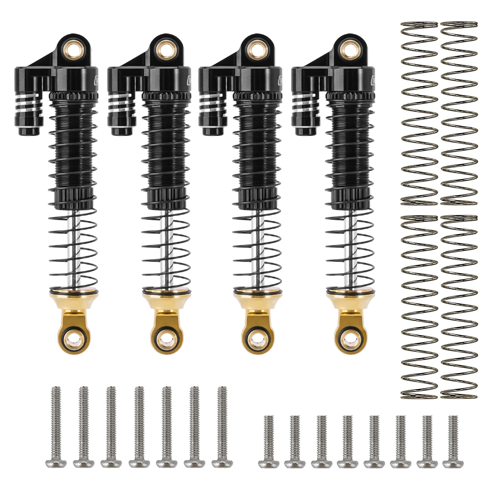 4pcs Amortisseur avec Ressorts et Vis Compatible avec TRX4M 1/18 RC Amortisseur Fileté à l'huile en Aluminium Amortisseurs sur Chenilles