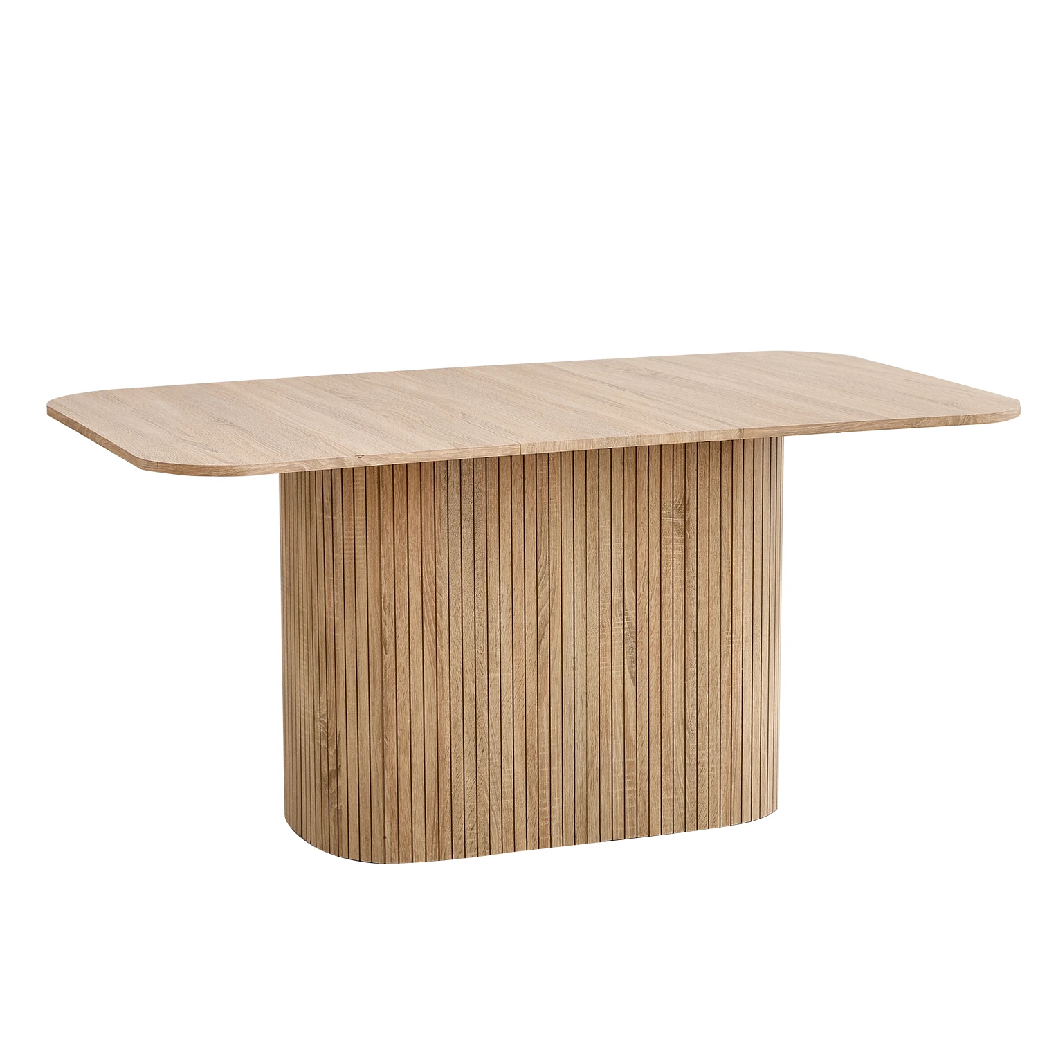 Noordse massief houten eettafel, eettafel met golfplaten, eenvoudige keuken-/eettafel, voor 4-6 personen