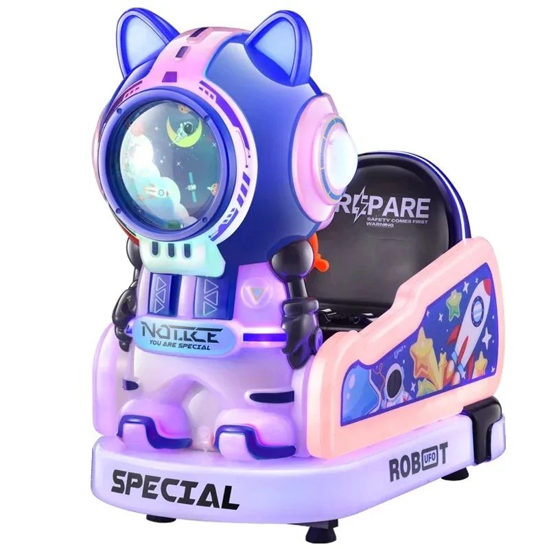 

New Product Cartoon Space Coin Operated Car Kids Ride on Car Amusement Children Snowflake Blowing Swing Gaming Machine