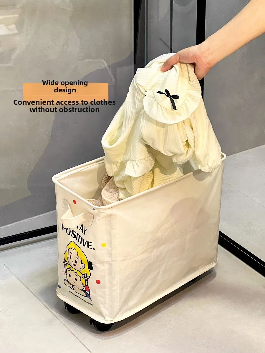 浴室汚れた服かごかわいいクリエイティブモバイル衣類収納バスケット家庭用折りたたみ汚れたランドリーバスケット