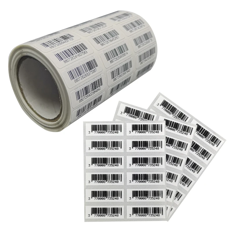 1000pcs/lot Printed Text Number Paper Material Serial Consecutively Numbered Labels Asset Tags Pre-printed Barcode Stickers