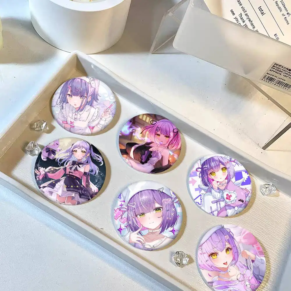 Anime Girl VTuber VSPO Shinomiya Runa Rundes Abzeichen Kreative Brosche Kleidung Rucksack Accessoires Anstecknadel