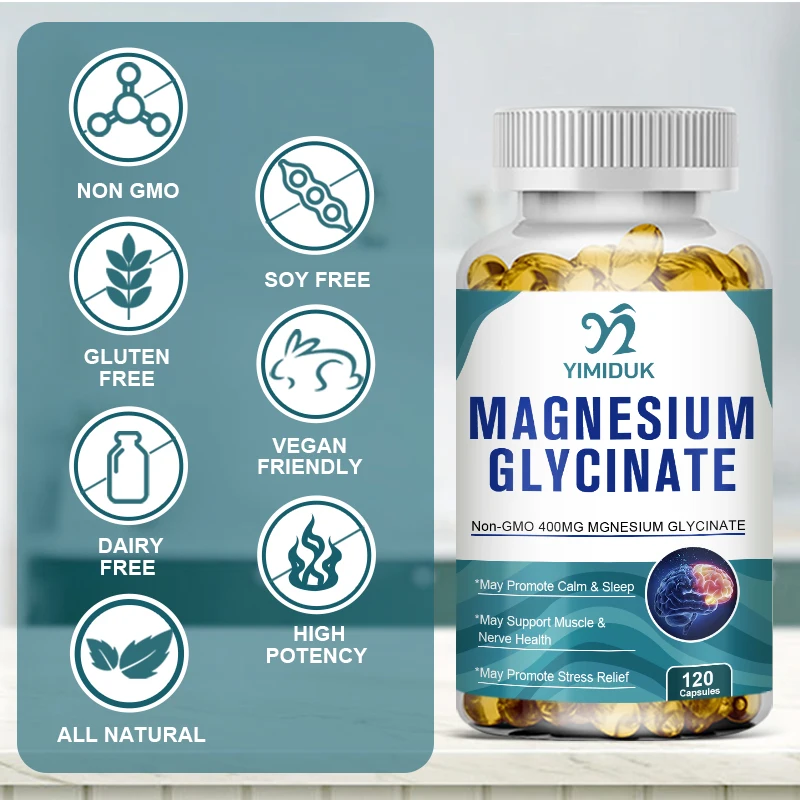 Magnesium Glycinate Capsules for Supports Muscle, Joint, and Heart Health Maximum Absorption Magnesium Glycinate Supplement