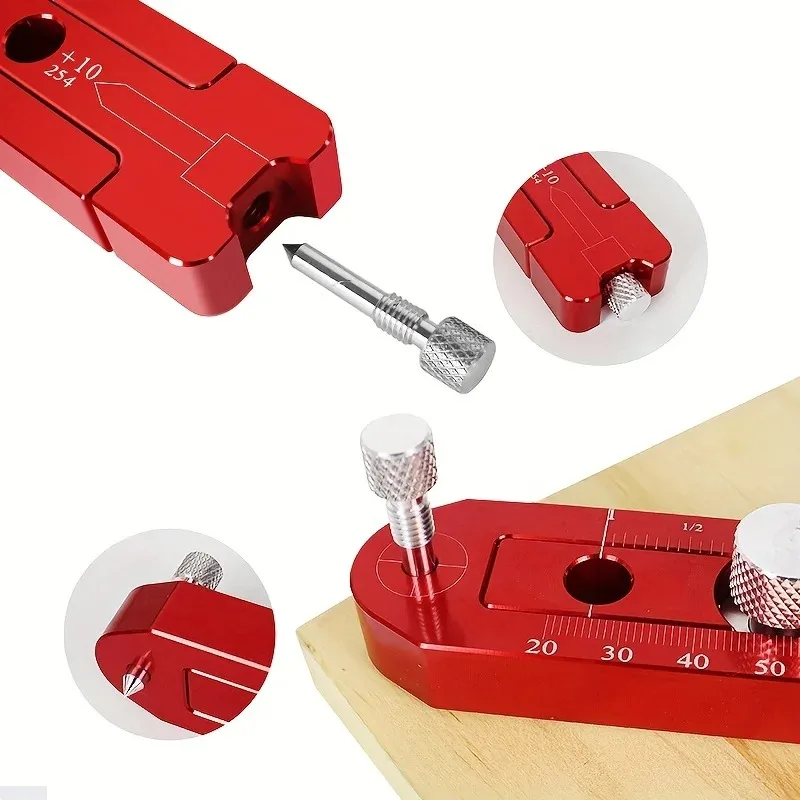 Woodworking gauge, compass, measuring tool, 1 piece 340mm/13.38 inch woodworking marking center ruler, marking circle ruler