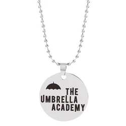 Stainless Steel Umbrella Academy Charm Necklace Cosplay Round Bead Chain Umbrella Woman Gift Letter Fashion Necklace