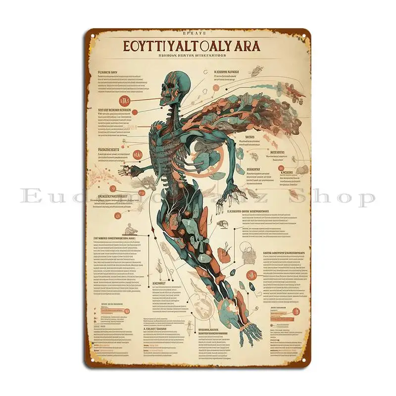 Cryptic Anatomy Metal Sign Wall Decor Customized Party Plates Decoration Bar Tin Sign Poster