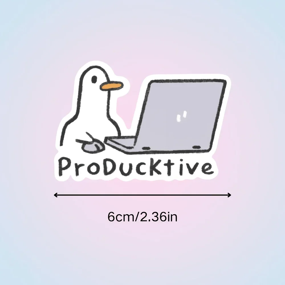 

Виниловые наклейки ProDucktive Duck: милые узоры с утками для ноутбуков, глянцевые, водонепроницаемые, съемные, для декора ноутбуков и бутылок для воды