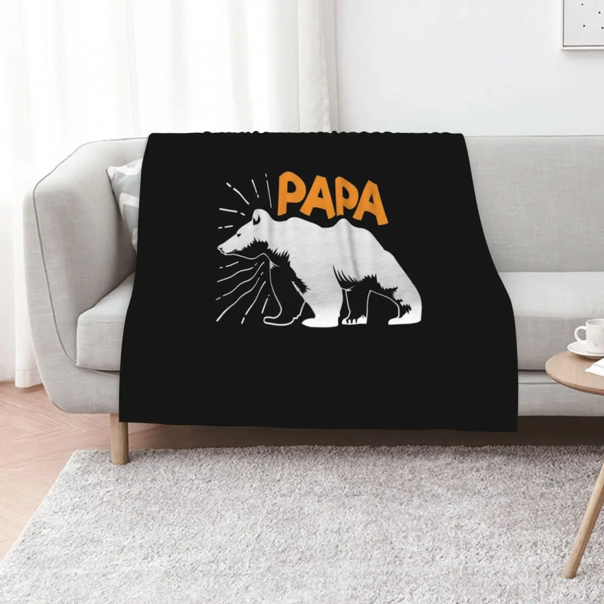 Papa Bear Proud Dad Funny Fathers Day Gift Edit Throw Blanket Winter beds Warm Stuffeds Extra Large Throw Luxury Throw Blankets