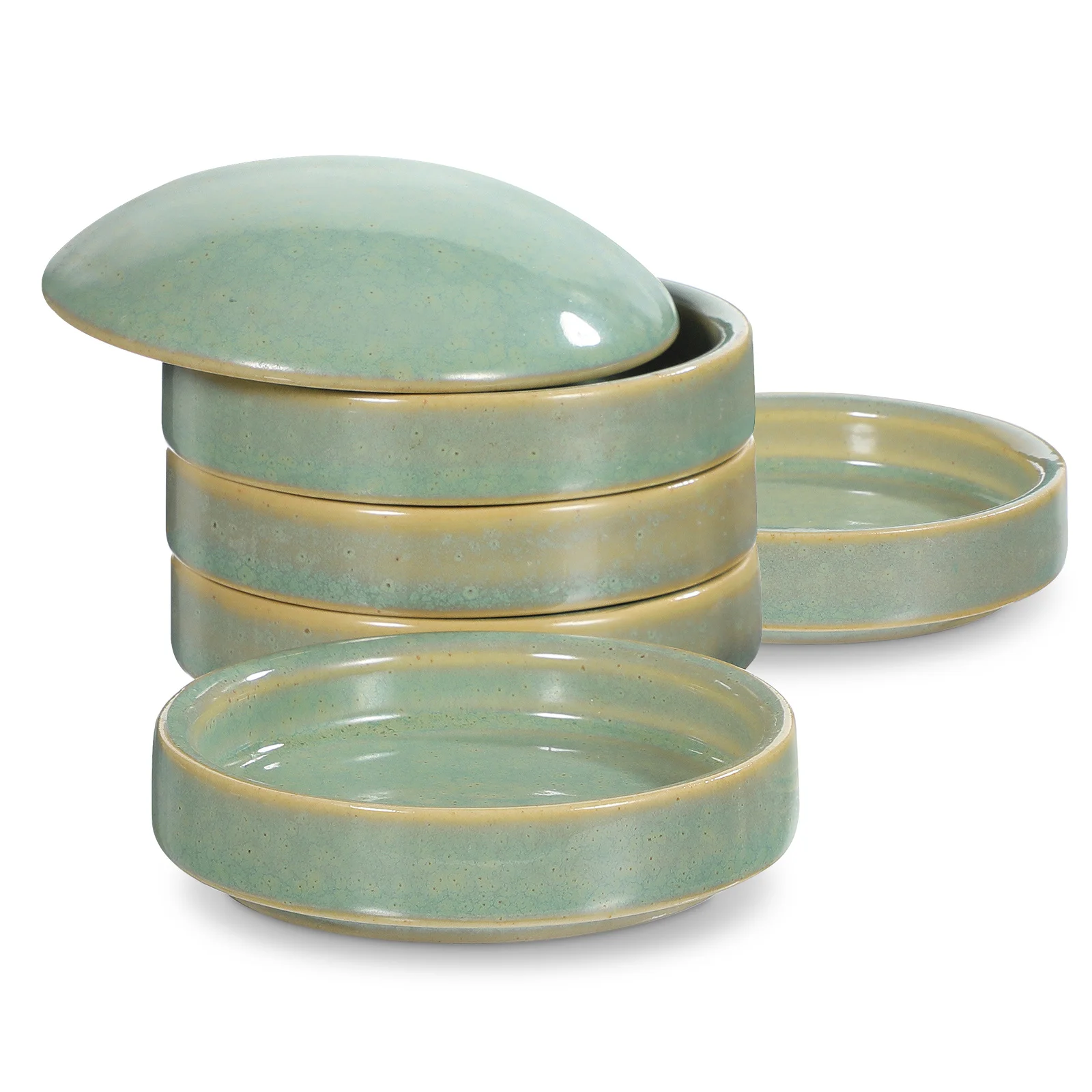 

1Set Ceramic Paint Palettes Long-Lasting Easy-Carry Pigment Mixing Plates for Students Artists Space-Saving Color Display Tray