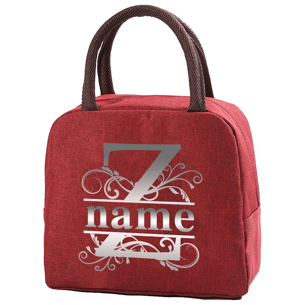 Personalized Customization Name Portable Red Lunch Bag Office Bento Bag Picnic Food Bag Customized Product