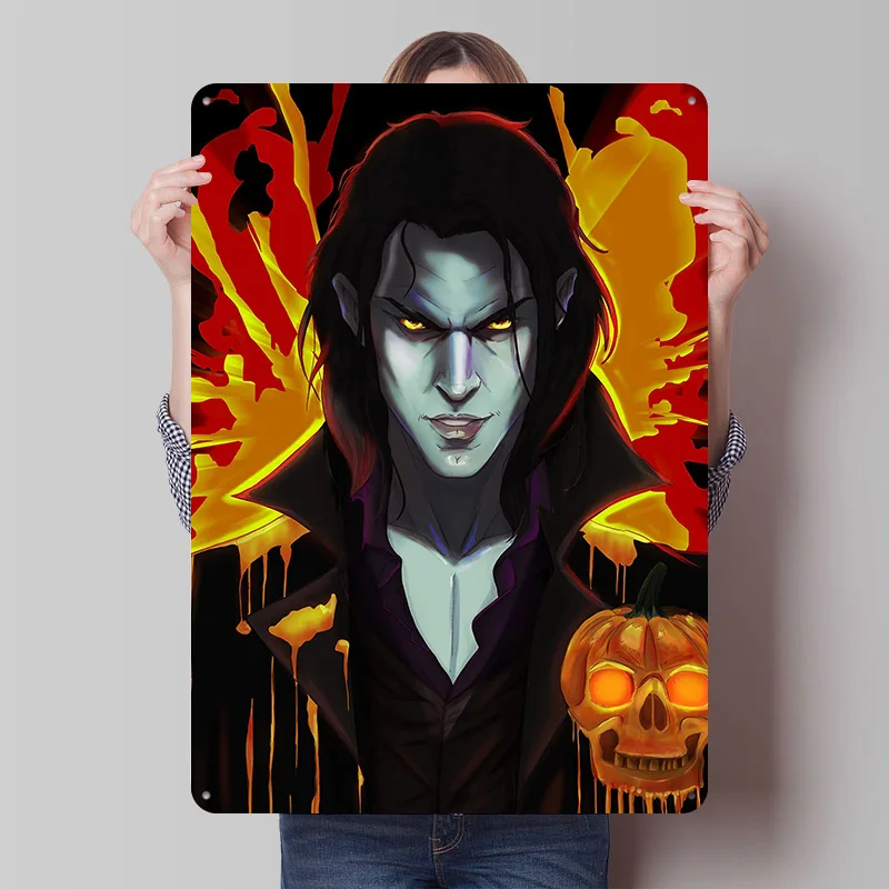 Halloween-Poster, personalisierte Vintage-Metallschilder, Wandkunst, Retro-Blechschild für Raumdekoration, Inneneinrichtung und gemütliche Dekoration