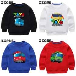 Kids Sweatshirts Tayo the Little Bus Print Cartoon Children Hoodies Spring Autumn Baby Pullover Outwear Tops Girls Boys Clothes