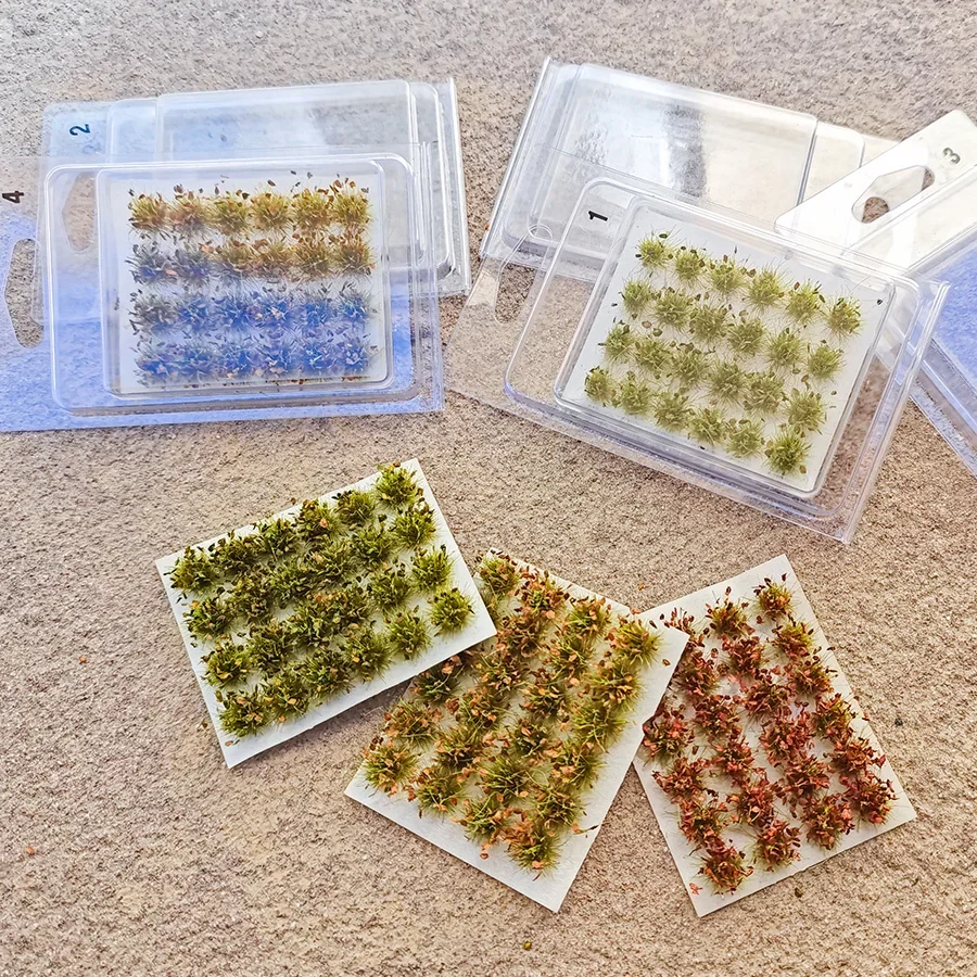 0.29インチ人工ミニ静止草クラスターモデル植物花束DIY製作プロジェクト砂テーブルレイアウトシーンガーデンデコレーション